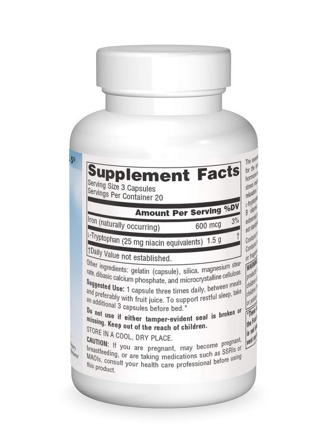 Source Naturals Serene Science L-Tryptophan 500 mg - 60 Capsules - Image 3
