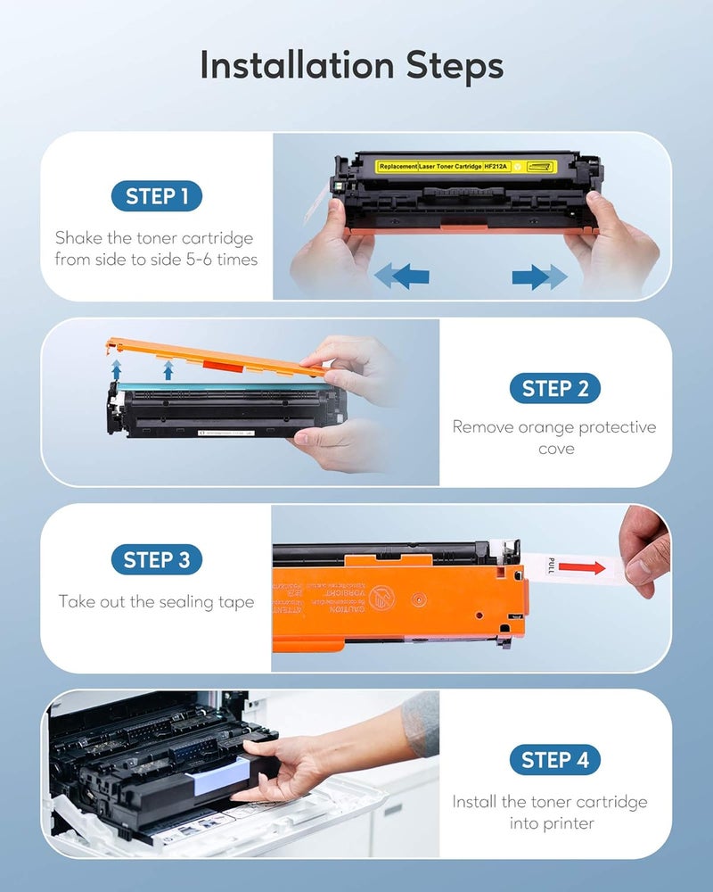 Kogain Compatible Toner Cartridge Replacement for HP 131X 131A CF210A CF211A CF212A CF213A Work with HP Laserjet Pro 200 Color M251 M251n M251nw Printer 4-Pack(1 Black, 1 Cyan, 1 Magenta, 1 Yellow) - Image 3