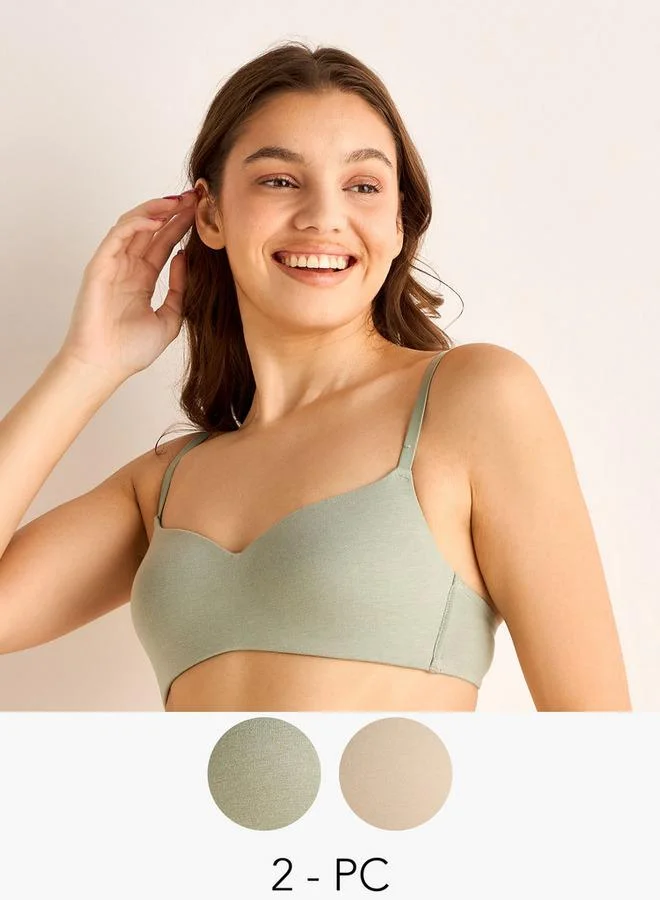 سبلاش فيڤ Pack of 2 Seamless Non Wired Bra with Sweetheart Neckline