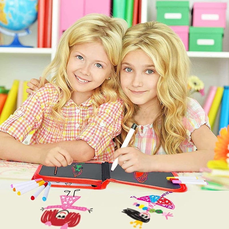 PRYFIL Kids Erasable Doodle Book Reusable Drawing Book Art Book Drawing Pads with 6 Watercolor Pens Portable Drawing Toy Books Gifts for Kids (Multicolor) - Image 4