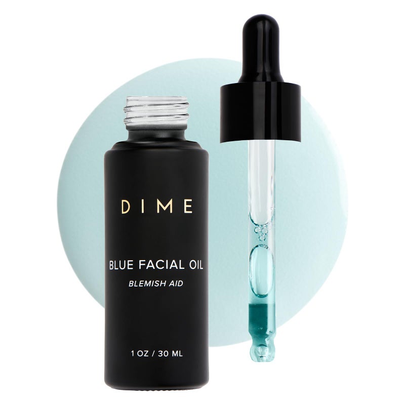 DIME Beauty Blue Facial Oil, 1 oz / 30 mL - Blemish Spot Treatment with Blue Tansy, Black Cumin Seed, Rosehip, and Grapeseed Oils - Image 1