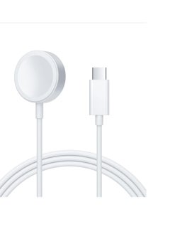 Generic New Type C Magnetic Wireless Charger for Apple Watch Series 9 8 7 6 5 4 3 2 SE Applewatch USB C Quick Charging Cord Dock Cable (WHITE) 