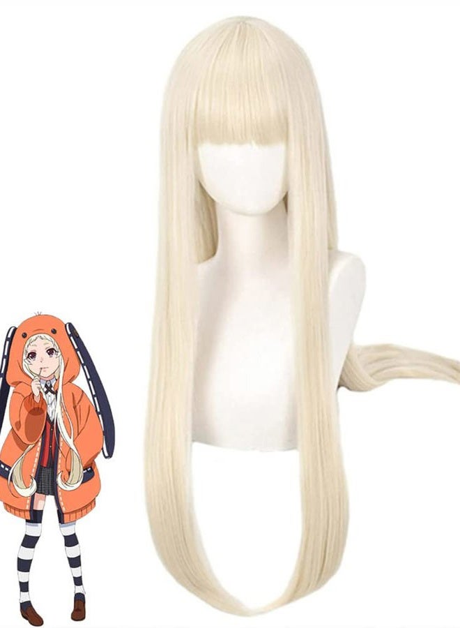 LeMarnia Cream Blonde Long Straight Bangs Wig for Girls Halloween Costume Party Wigs - Image 1