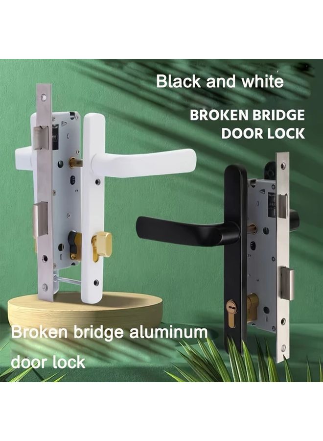 Heavy Duty Metal Modern Door Lock Black Keyed Cylinder Lever Handle 85x35 - Image 1