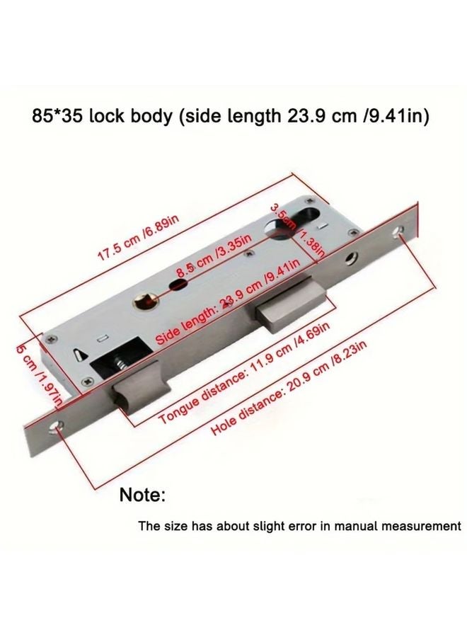 Heavy Duty Metal Modern Door Lock Black Keyed Cylinder Lever Handle 85x35 - Image 3