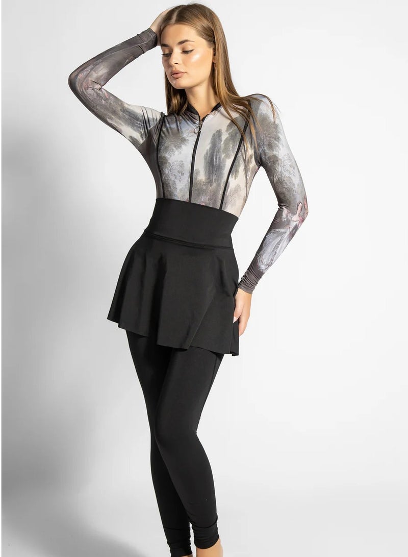 منيرفا سيكرت بوركيني كامل للجسم روميو وجولييت - عبوة من  قطع مع تنورة شاطئ وسروال وغطاء رأس للسباحة - Image 2