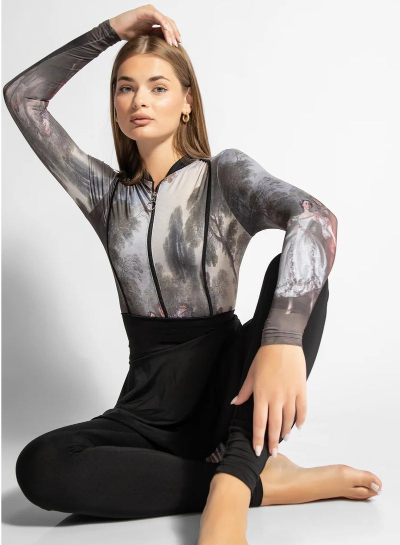 منيرفا سيكرت بوركيني كامل للجسم روميو وجولييت - عبوة من  قطع مع تنورة شاطئ وسروال وغطاء رأس للسباحة - Image 3