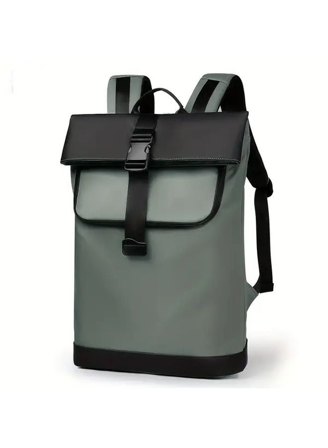 Black Mens Faux Leather Laptop Backpack Anti Theft Durable Breathable Multiple Compartments - Image 2