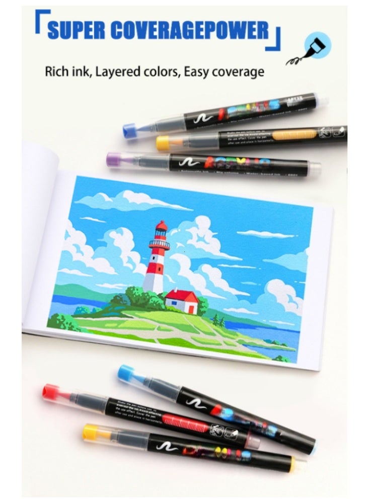 48 Colors acrylic paint Pens - Soft Brush Tip Acrylic Markers, Quick-Drying Waterproof Acrylic paint Markers for Canvas, Wood, Metal, Ceramic, Stone, Egg, Rock Painting and DIY Art Crafting - Image 5
