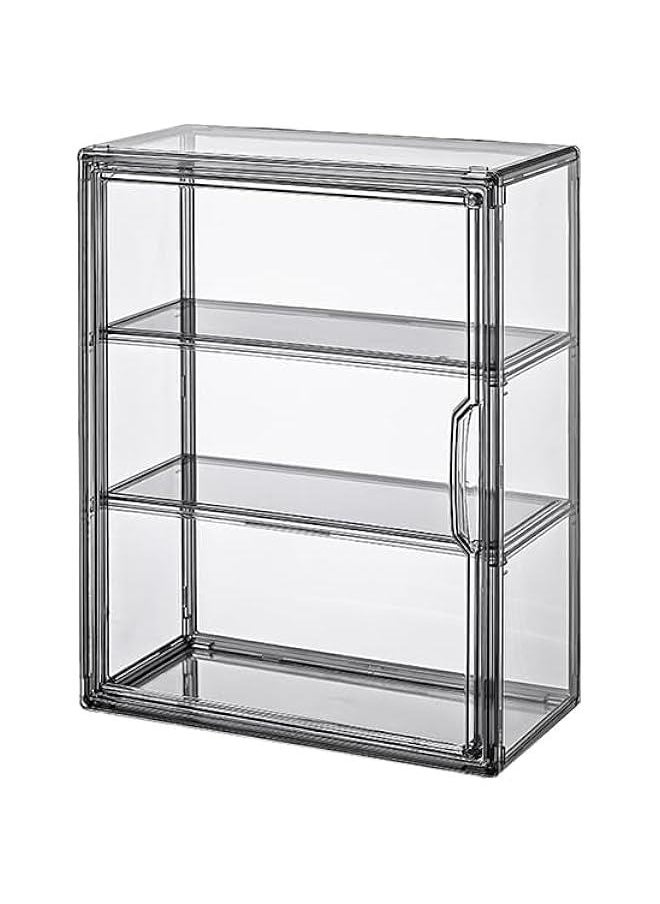 Arabest 3 Tiers Acrylic Display Case with 2 Division Boards, Acrylic Storage Organizers Box with Magnetic Door, Wall-Mounted Dustproof Showcase for Makeups, Purses, Figure  - Image 1