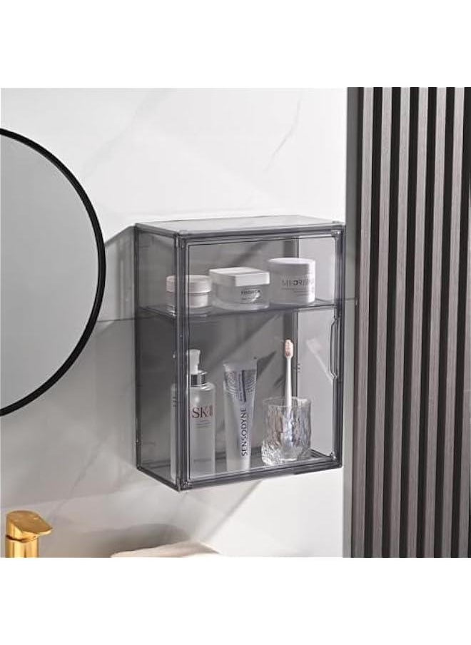 Arabest 3 Tiers Acrylic Display Case with 2 Division Boards, Acrylic Storage Organizers Box with Magnetic Door, Wall-Mounted Dustproof Showcase for Makeups, Purses, Figure  - Image 4