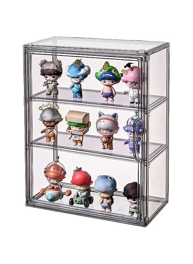 Arabest 3 Tiers Acrylic Display Case with 2 Division Boards, Acrylic Storage Organizers Box with Magnetic Door, Wall-Mounted Dustproof Showcase for Makeups, Purses, Figure  - Image 5