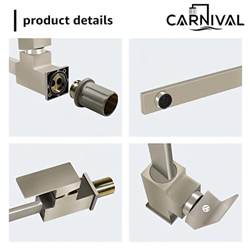 CARNIVAL SS-304 Hot & Cold Single Lever 360° Rotatable Counter Table Top Kitchen Sink Mixer Faucet Tap for Sink and Kitchen | Deck Mounted Installation Type | Brushed Nickel Finish - Image 5