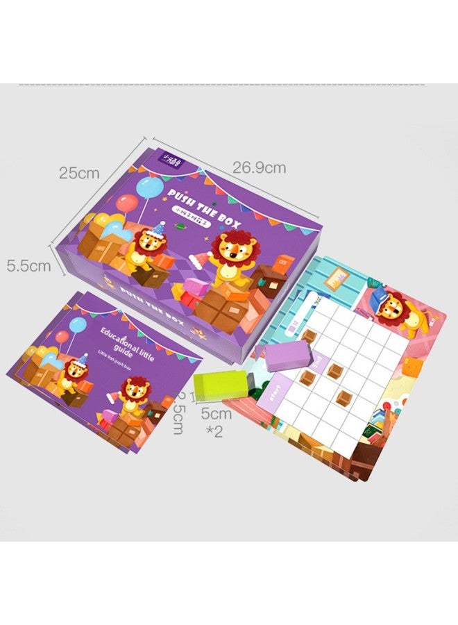Wooden Push Box Building Blocks Game Children's Early Education Cognitive Benefit Intelligence Development Thinking Training Small Toys Wholesale-Color:Little Lion Push Box Ylg - Image 1
