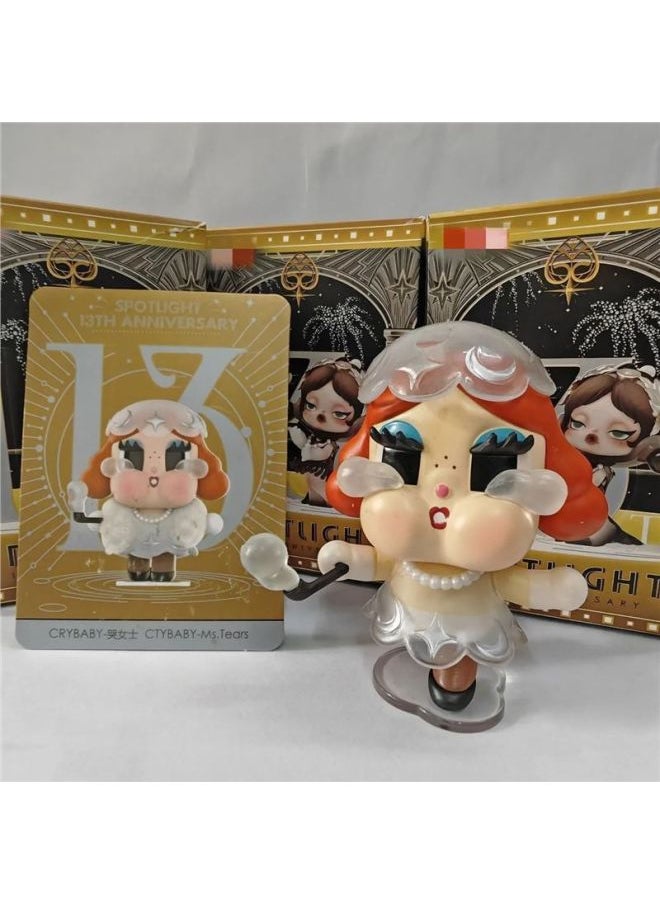 Generic Under The Spotlight 13 Years Anniversary Series Confirmed SKULLPANDA Blind Box Hand Fashion Ornaments Gift-Light Source Color:Crying Lady National Version  - Image 1