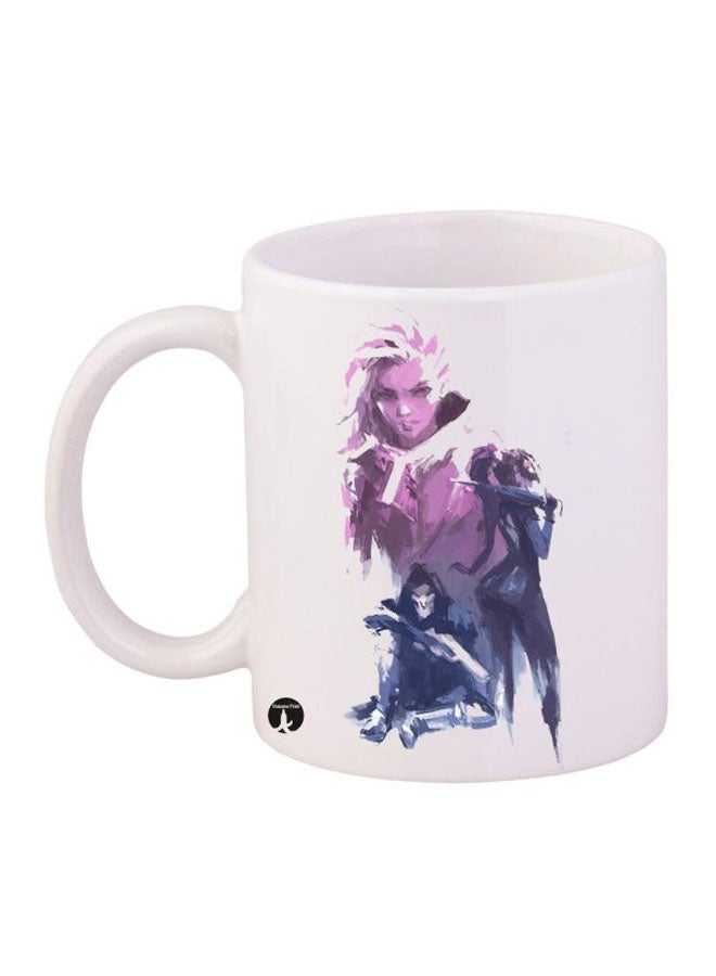 Overwatch Printed Mug White/Purple/Blue 11ounce
