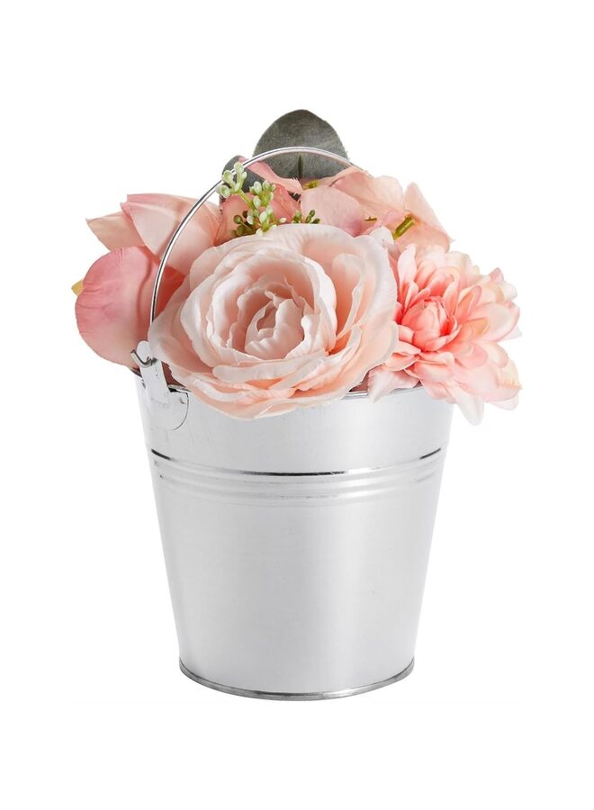 Drinks Buckets, 3PCS Galvanized Metal Buckets with Handles for Party Decorations, Small Tin Pails,small galvanized buckets,decorative gift or home decor (4.7 inch) - Image 4
