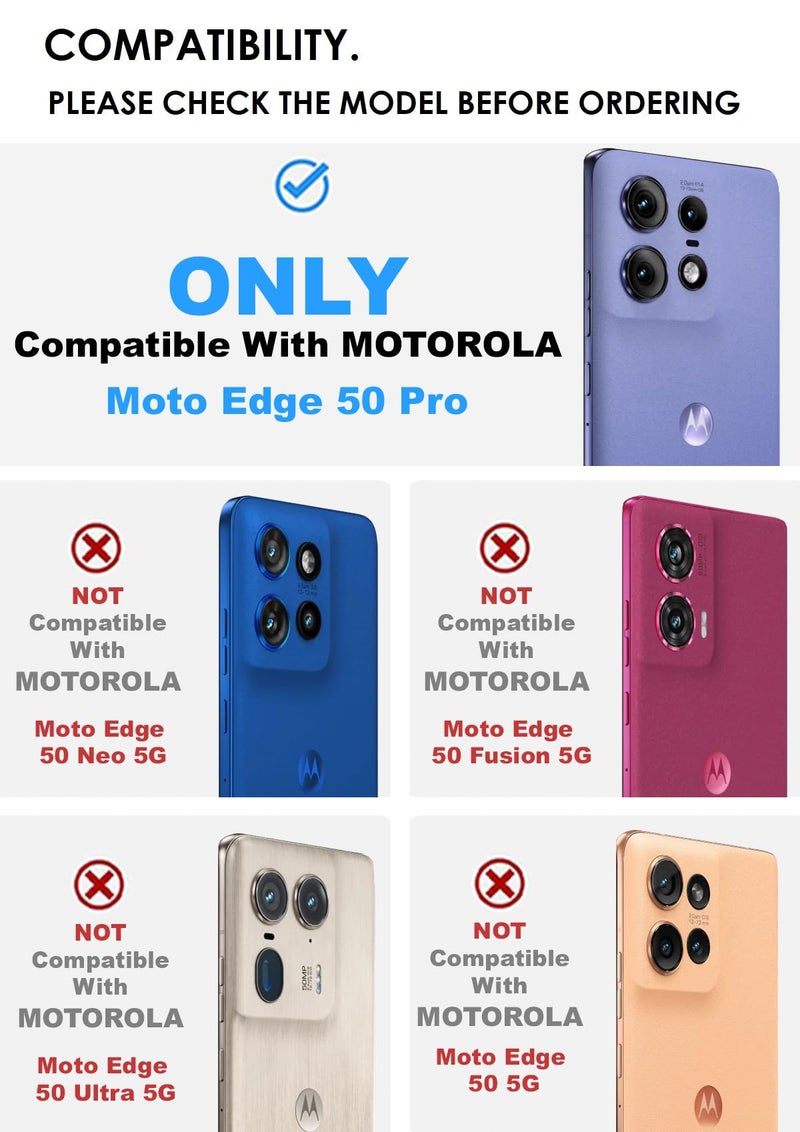 RIGGEAR Shockproof Sleek Hybrid Armor Back Cover Case Compatible with Motorola Moto Edge 50 Pro 5G (Clear PC + Black TPU Bumper) - Image 2