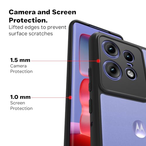 RIGGEAR Shockproof Sleek Hybrid Armor Back Cover Case Compatible with Motorola Moto Edge 50 Pro 5G (Clear PC + Black TPU Bumper) - Image 5