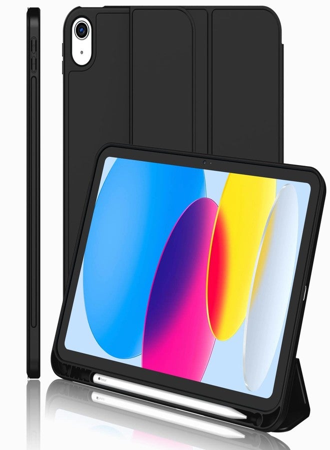 iMieet جراب iMieet الجديد لجهاز iPad مقاس 10.9 بوصة (الجيل العاشر) لعام 2022 مع حامل قلم، جراب ذكي ثلاثي الطي مع ظهر TPU ناعم، خاصية التشغيل/الإيقاف التلقائي (أزرق داكن) - Image 1