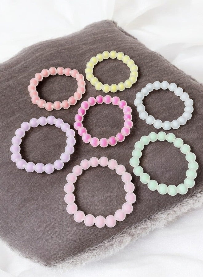 NEOBABY Beaded Bracelet for Women, Girls, and Kids - Vibrant, Colorful Mate Finish Design Perfect for Parties, or Gifting (Multicolor, Pack of 7 Pcs) - Image 2