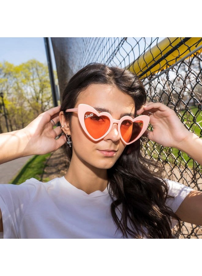 Funky Junque - Heart Shaped Sunglasses - Babe - Peach Frames/Peach Lenses - Image 1