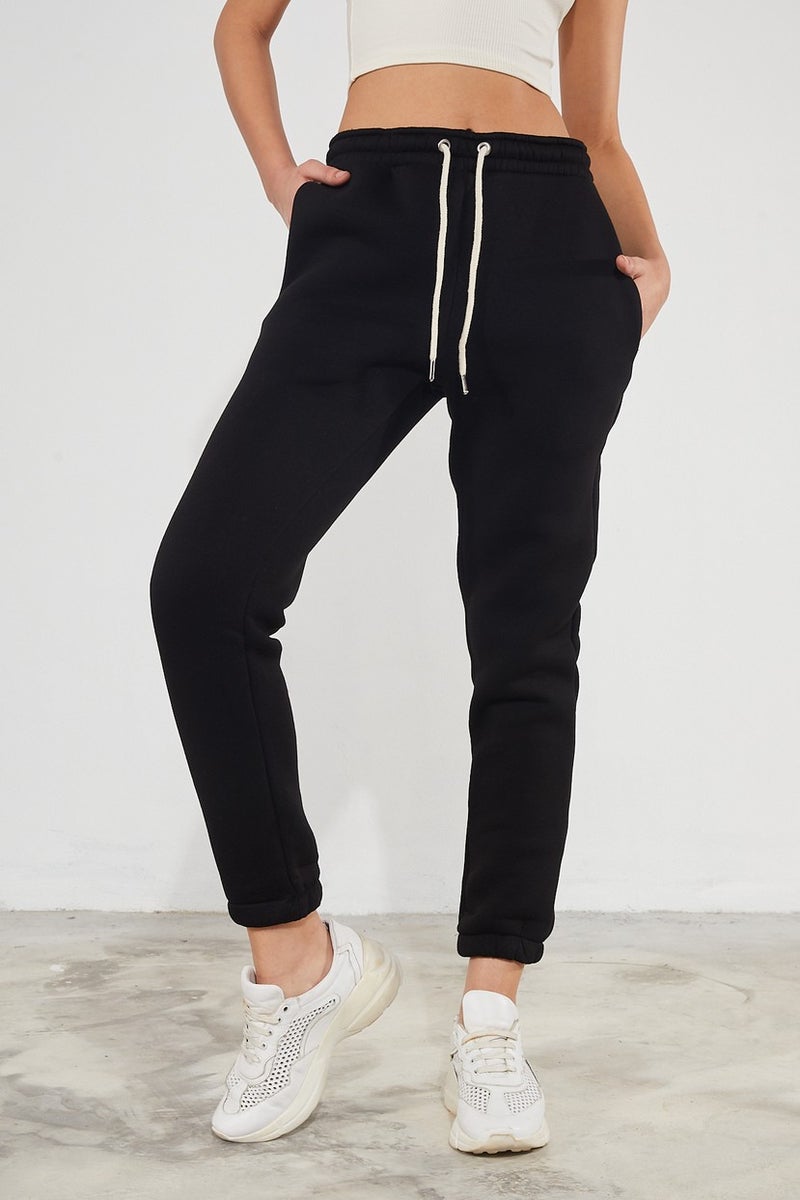 Twenty3 Women's Basic 3 Thread Raised Elastic Legs Thick Jogger Sweatpants  - Image 4
