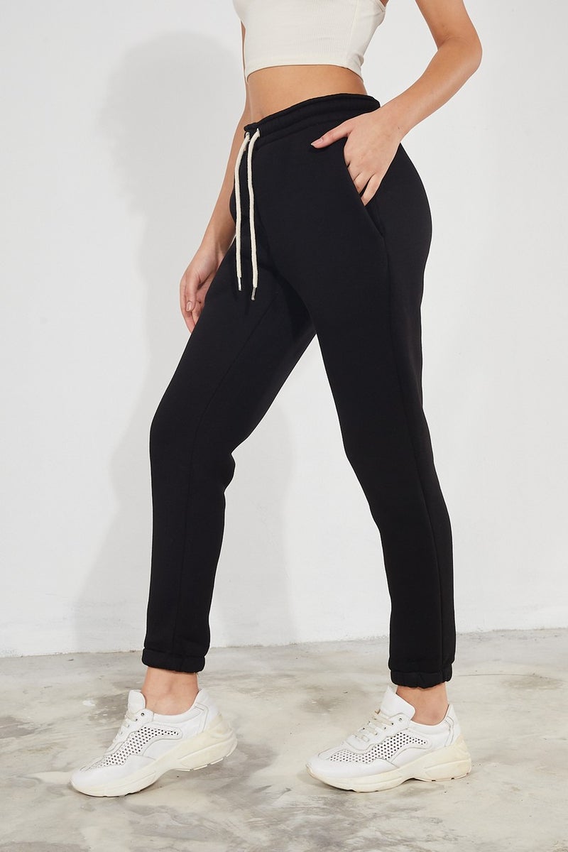 Twenty3 Women's Basic 3 Thread Raised Elastic Legs Thick Jogger Sweatpants  - Image 3