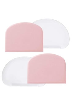 BOMJJOR Dough Bowl Scraper Silicon Dough Scrapers Home Kitchen Food Grade PE Backing Dough Blenders Hard Cutter for Cooking Bread Cake Mixing Dough Scrapers 4 Pack  - Image 1