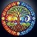 Artipuz 1000 Piece Round Jigsaw Puzzle for Adults Stained Glass Yin Yan Tree of Life 268 Diameter Brain Challenge Stress Relief Ideal Mindful Gift for Family Night Artistic Wall Decor - Image 2
