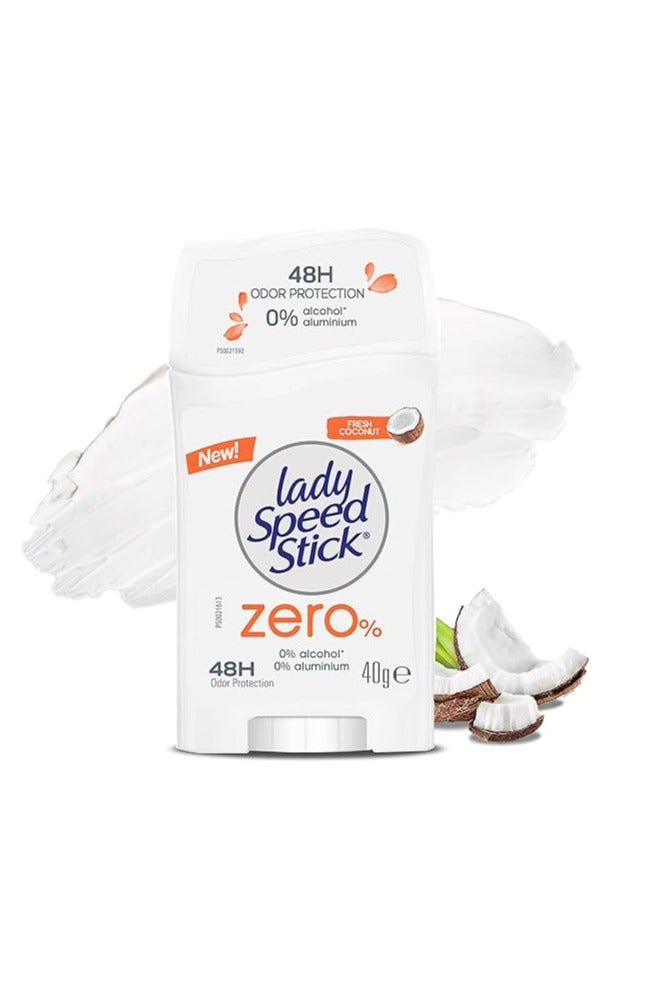 ليدي سبيد ستيك مزيل عرق ومضاد للتعرق زيرو٪ برائحة جوز الهند المنعشة - 40 جم - Image 5