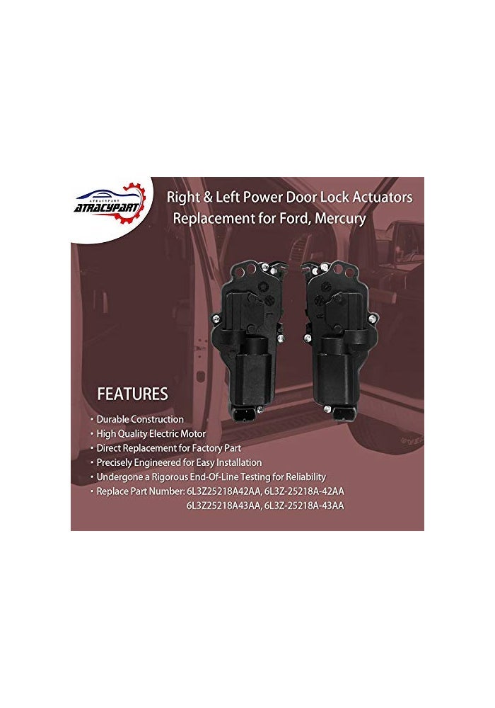 ATRACYPART Power Door Lock Actuators Kit Set of 4 Replacement for Ford F150 F250 F350 F450 Excursion Expedition Mustang More Replaces 6L3Z25218A43AA 6L3Z25218A42AA - Image 3