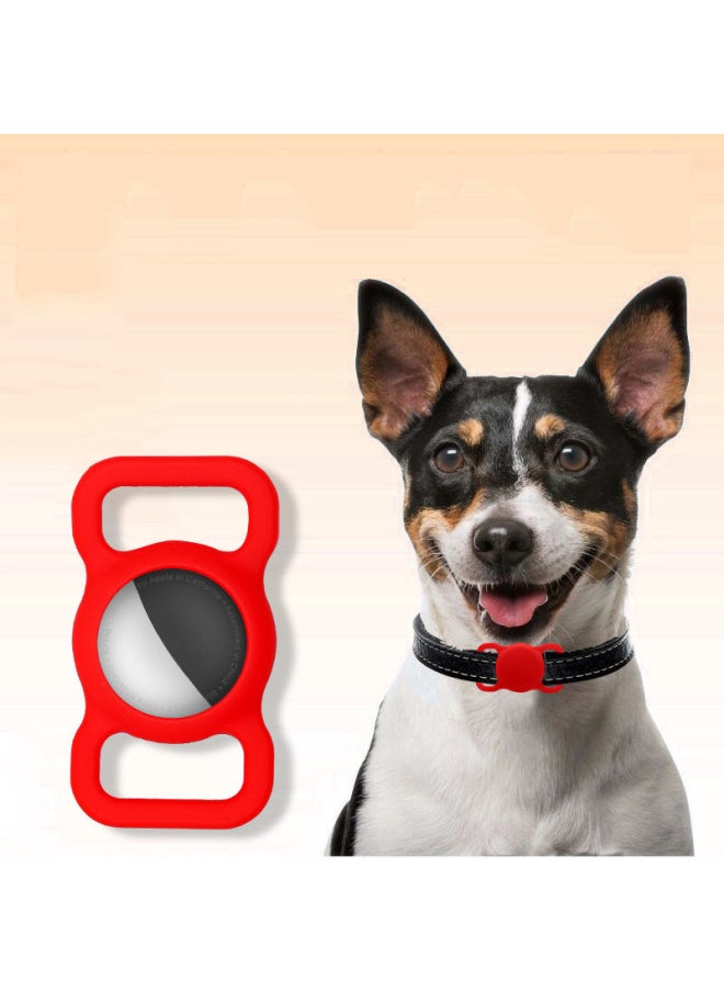 Generic - Applicable AirTag Protective Cover For Apple Airtags Silicone Air Anti-lost Device Tag Positioning Tracker Cat Collar-Color:Red-Applicable Model:airtag - Image 1
