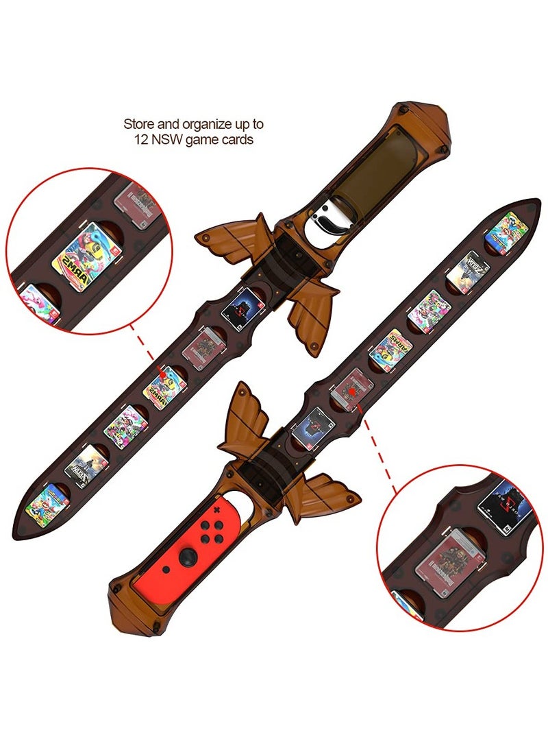 SOLARAE Compatible with Switch Sports Accessories, Gaming Sword Compatible with Switch Sports Chambara (Swordplay)/The Legend of Zelda: Sky Sword HD, for Joycon Right Controller with 12 Game Card Slots - Image 2