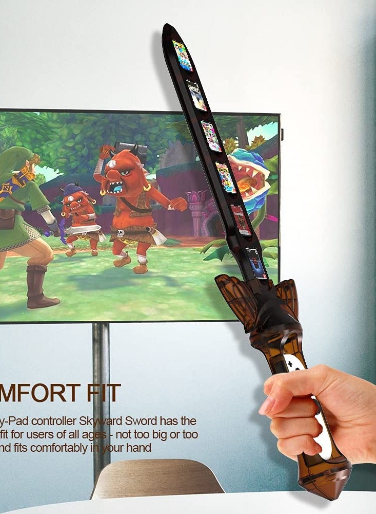 SOLARAE Compatible with Switch Sports Accessories, Gaming Sword Compatible with Switch Sports Chambara (Swordplay)/The Legend of Zelda: Sky Sword HD, for Joycon Right Controller with 12 Game Card Slots - Image 4