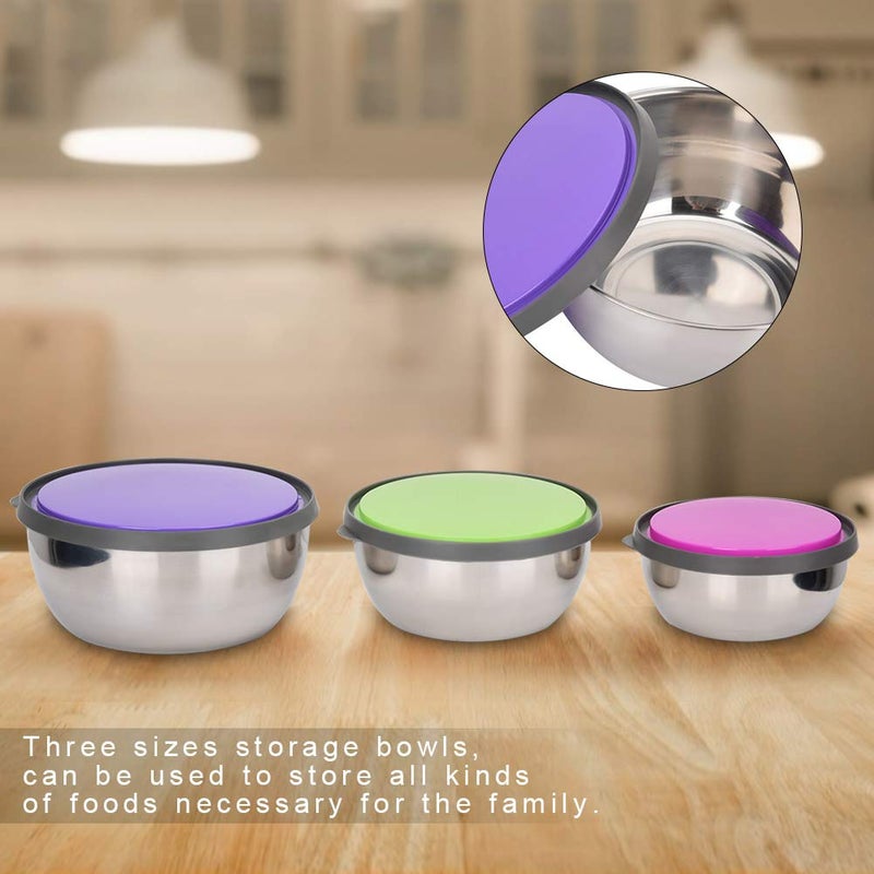 klarako Stainless Steel Mixing Bowls Set Airtight Food Airtight Sealed Lid, Nested Food Box Container for Cooking Baking Prepping Food - Image 3
