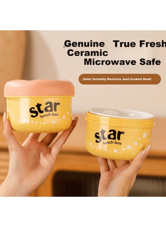 Treejack Ceramic Inner Thermal Lunch Box Microwave Safe Fresh-keeping Box  New Stylish Bento Box For Office Workers - Image 5