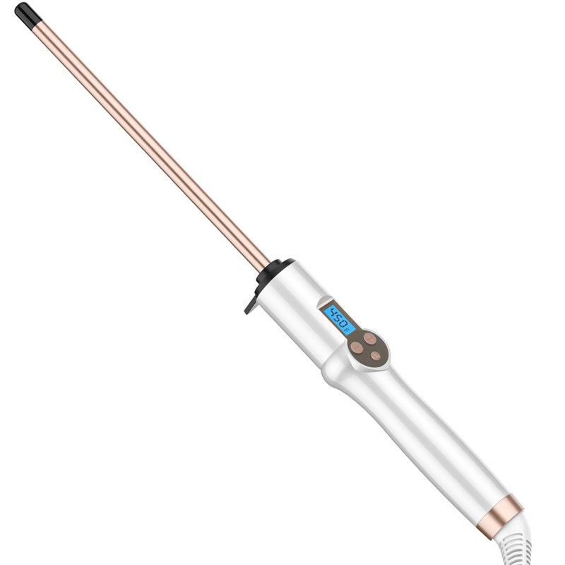 Hoson Small Curling Wand 3/8 Inch, Thin Curling Wand for Short Hair, 9mm Ceramic Long Barrel with Adjustable Temperature - Image 1