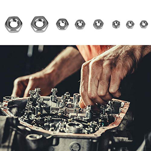 Hilitand 140pcs Hex Nuts M1/M1.2/M1.4/M1.6/M2/M2.5/M3 Stainless Steel Hexagonal Nuts Thread Fastener - Image 2