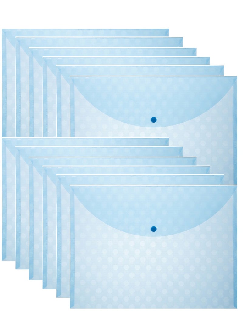 CLIPP 12-Piece Clear Document Bag With Button Closure Blue - Image 1