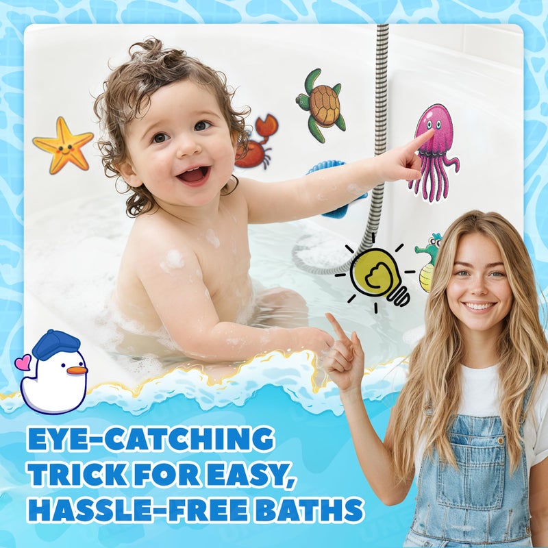 UNEEDE Kids Bathtub Mat with 24PCS Non Slip Bathtub Stickers, Non Slip Shower Mat for Toddlers, Washable Anti Slip Tub Surface, Soft Rubber Mat for Bathtub Shower, Waterproof Essentials - Image 4