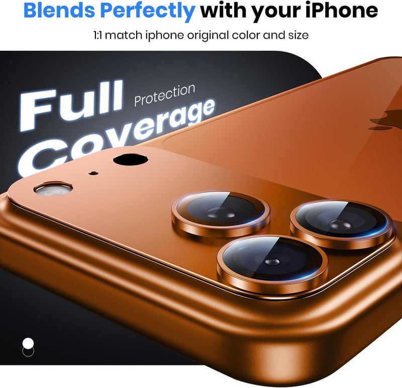 CASENED Camera Lens Protector for iPhone 17 Pro max - Alloy Metal Cover with Tempered Glass - Scratch Resistant, Easy Installation - Image 4