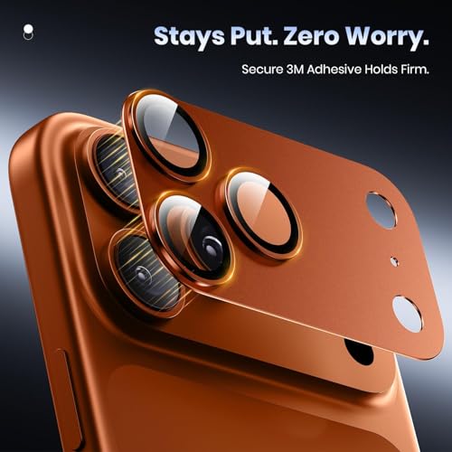 CASENED Camera Lens Protector for iPhone 17 Pro max - Alloy Metal Cover with Tempered Glass - Scratch Resistant, Easy Installation - Image 5