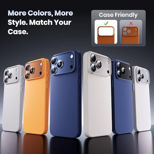 CASENED Camera Lens Protector for iPhone 17 Pro max - Alloy Metal Cover with Tempered Glass - Scratch Resistant, Easy Installation - Image 3