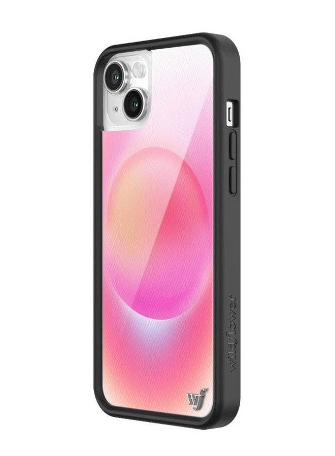 Wildflower Cases - Compatible with Apple iPhone 13/14 | Protective Black Bumper, 4ft Drop Test Certified, Women Owned Small Business | Hot Pink Aura - Orange Sunset Pink Sky Aesthetic Cute Trendy - Image 2