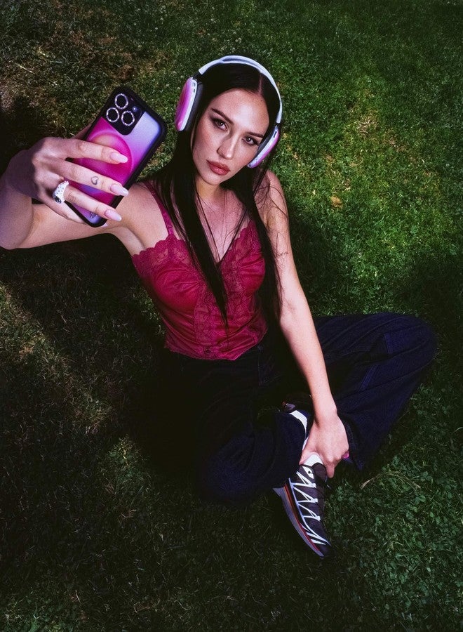 Wildflower Cases - Compatible with Apple iPhone 13/14 | Protective Black Bumper, 4ft Drop Test Certified, Women Owned Small Business | Hot Pink Aura - Orange Sunset Pink Sky Aesthetic Cute Trendy - Image 5