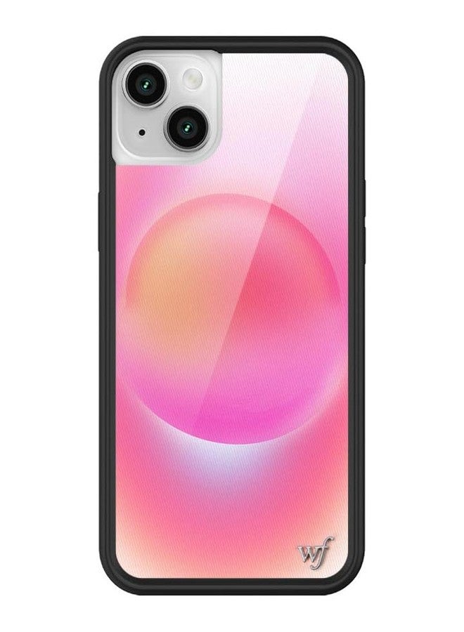 Wildflower Cases - Compatible with Apple iPhone 13/14 | Protective Black Bumper, 4ft Drop Test Certified, Women Owned Small Business | Hot Pink Aura - Orange Sunset Pink Sky Aesthetic Cute Trendy - Image 1