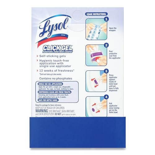 Lysol Click Gel Automatic Toilet Bowl Cleaner, Toilet Gel Stamp, Toilet Freshener, Bathroom Essentials, Refreshing Lavender Scent, 6 Count (Pack of 1) - Image 2