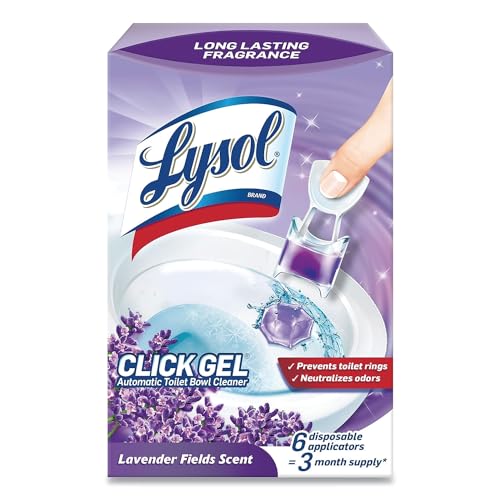 Lysol Click Gel Automatic Toilet Bowl Cleaner, Toilet Gel Stamp, Toilet Freshener, Bathroom Essentials, Refreshing Lavender Scent, 6 Count (Pack of 1) - Image 1