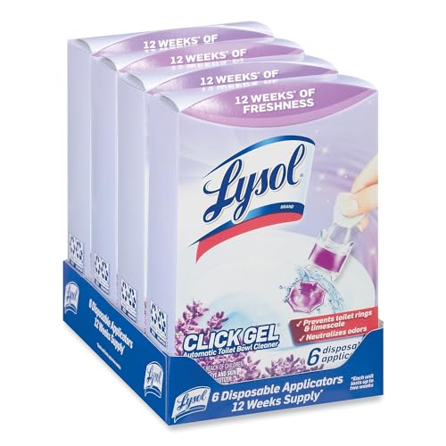 Lysol Click Gel Automatic Toilet Bowl Cleaner, Toilet Gel Stamp, Toilet Freshener, Bathroom Essentials, Refreshing Lavender Scent, 6 Count (Pack of 1) - Image 4